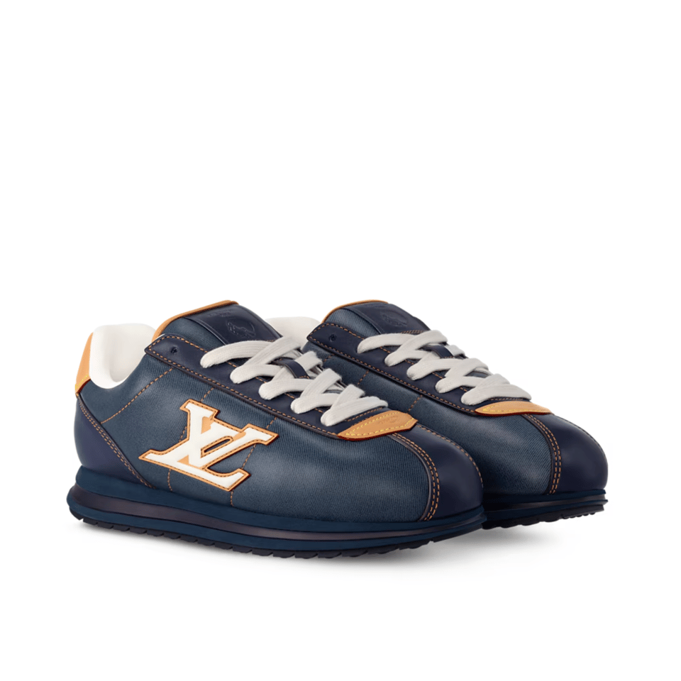 Louis Vuitton Navy Blue Leather Sneakers For Men