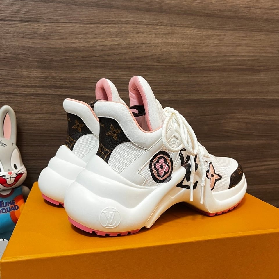 Louis Vuitton Lv Monogram Chunky Sneakers White view 5
