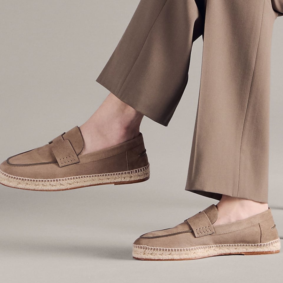 Hermes Trip Espadrille Étoupe Color Suede Goatskin H211874ZHX3400 view 2