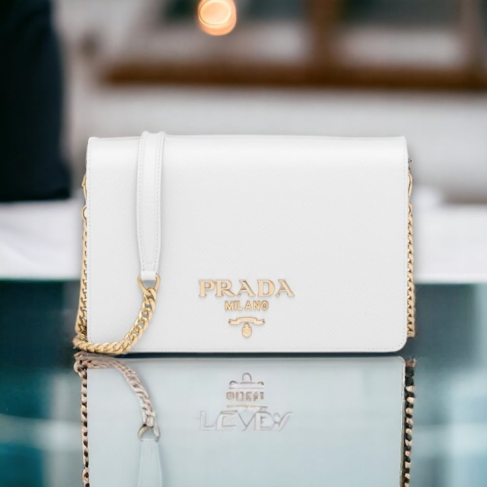 Prada Saffiano Leather Mini Bag White 22Cm view 4
