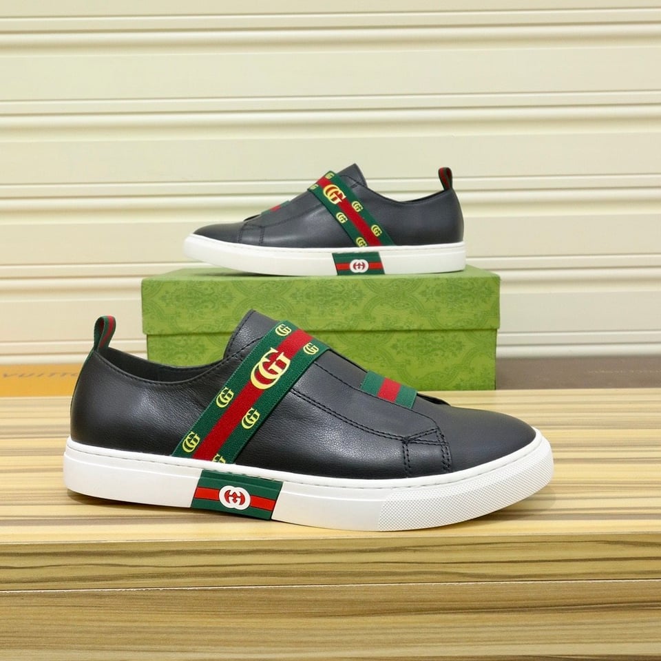 Gucci Gg Slip On Sneaker Leather Black view 3