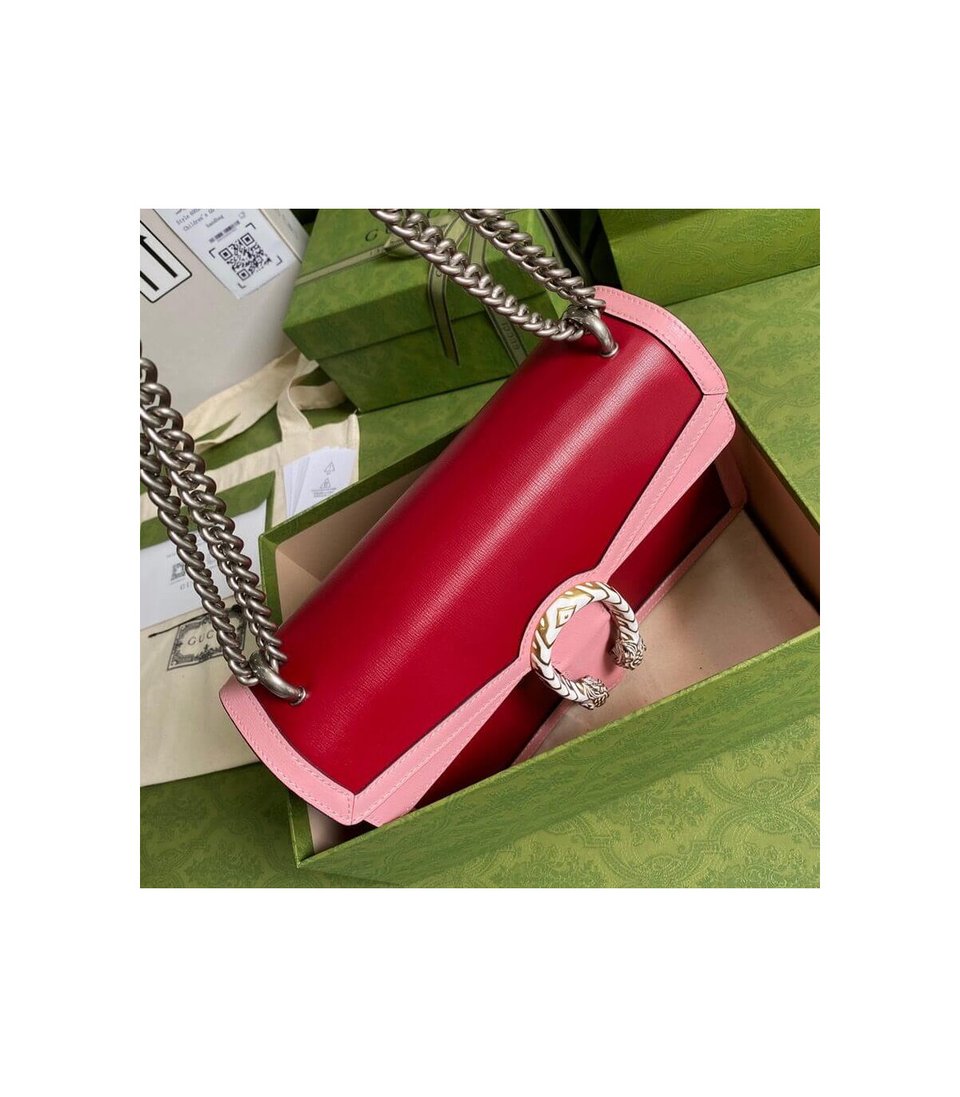 Gucci Dionysus Small Shoulder Bag Red and Pink Leather view 7