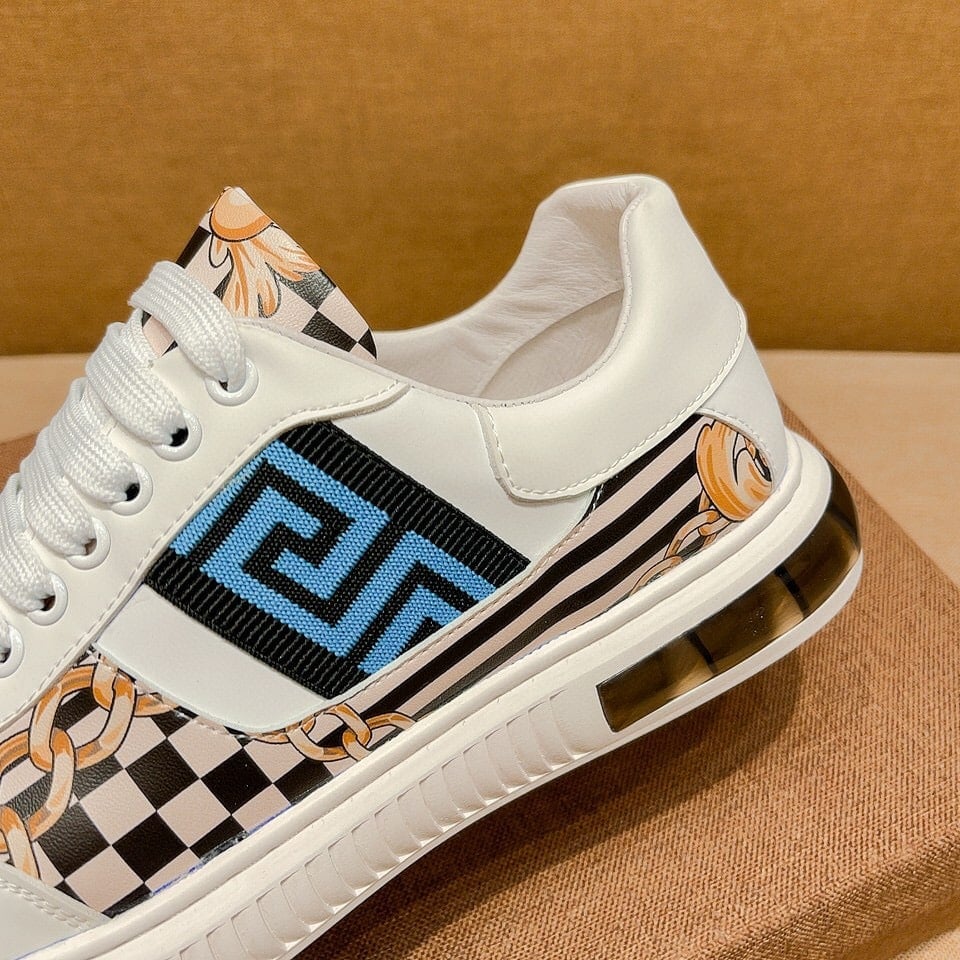 Fendi Domino Fabric Low Sneakers Blue Ff view 10