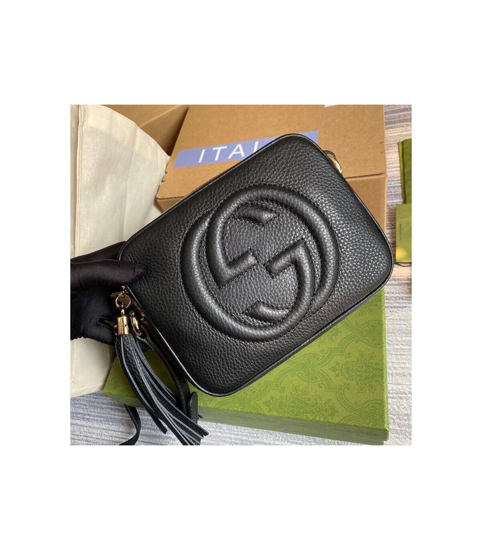 Gucci Soho Small Leather Disco Bag Black view 10