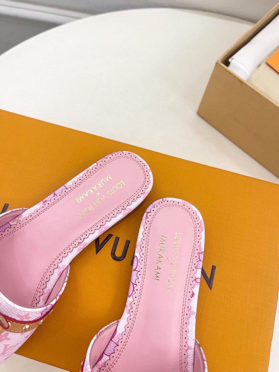 Louis Vuitton x Takashi Murakami Cherry Blossom Flat Slide Sandal view 8
