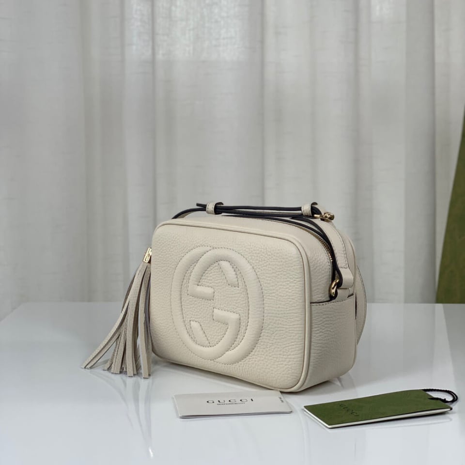Gucci Soho Small Leather Disco Bag White view 8
