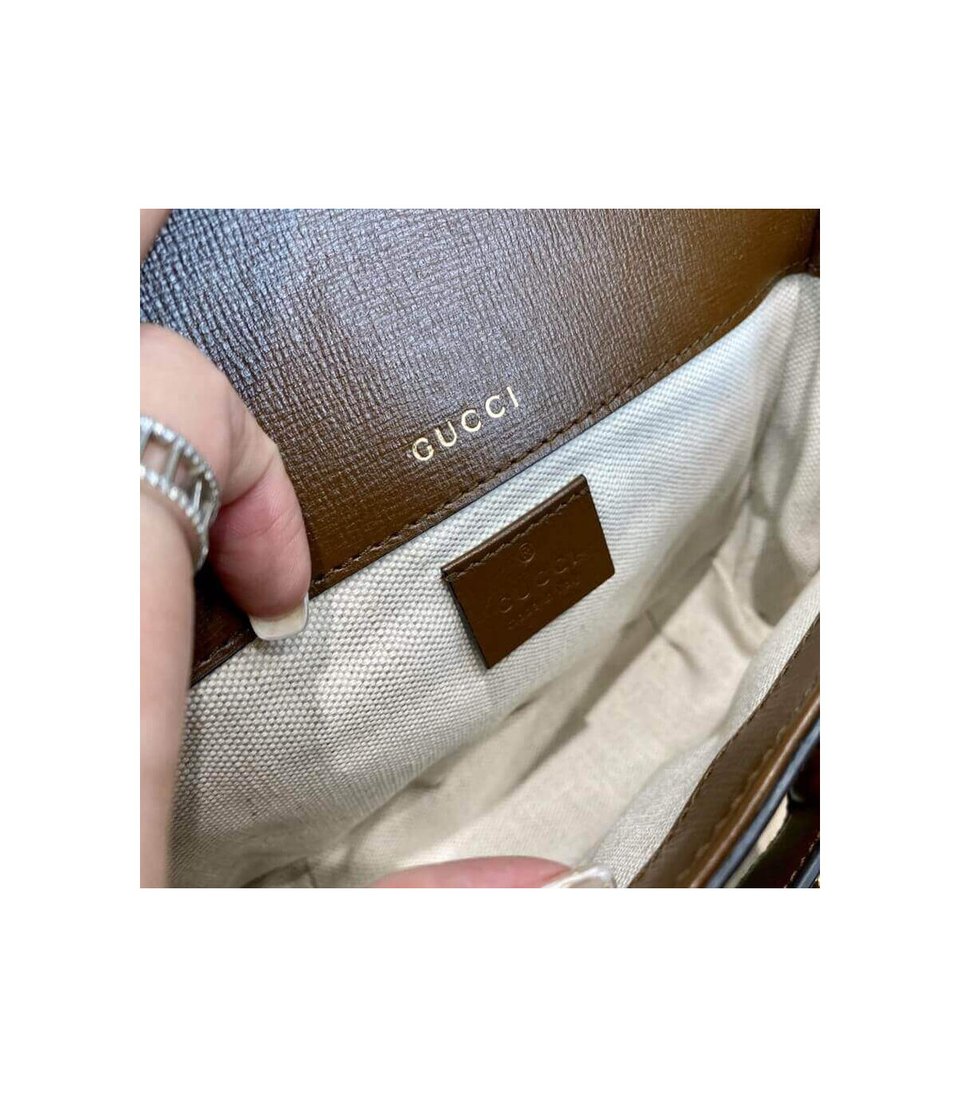 Gucci Horsebit 1955 Mini Bag in GG Supreme Brown view 15