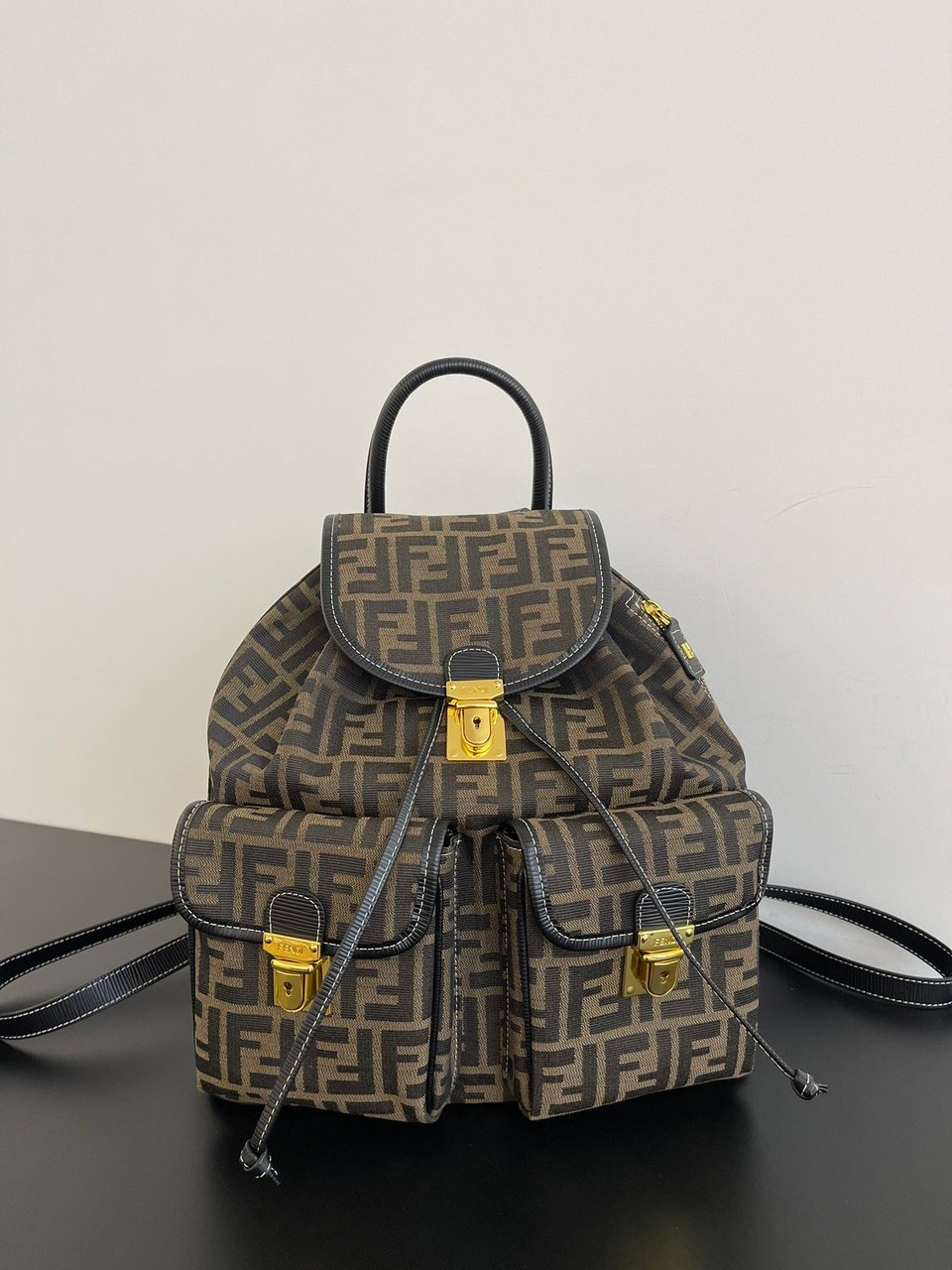 Fendi Zucca Brown Canvas Backpack 38cm view 5