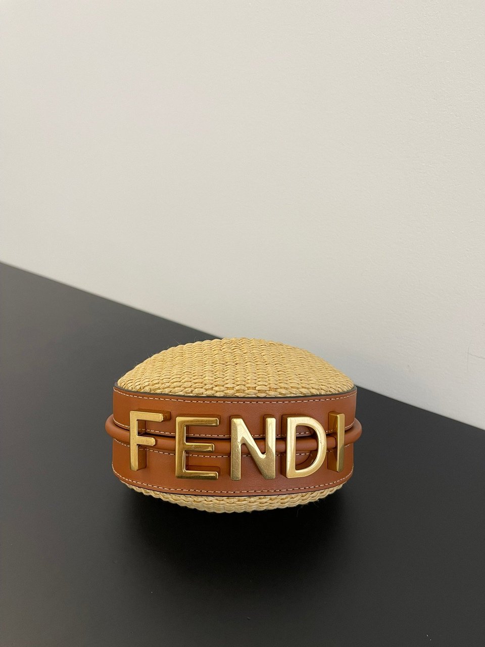 Fendi Fendigraphy Mini Natural Raffia ‘Beige’ 16.5cm/ 6.5in view 5
