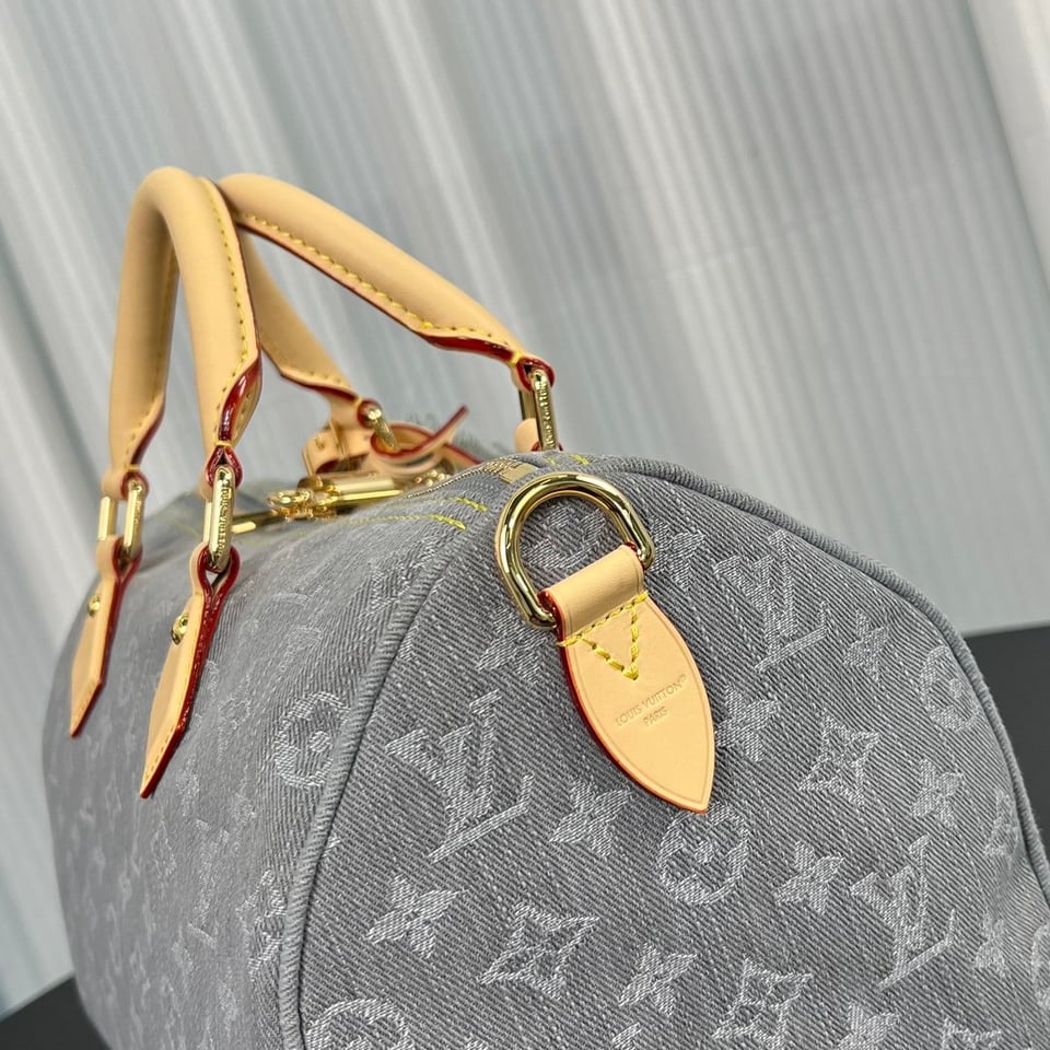 Louis Vuitton LV Speedy Soft 30 Monogram Denim Bag in Grey 30cm/ 11.8 in view 8