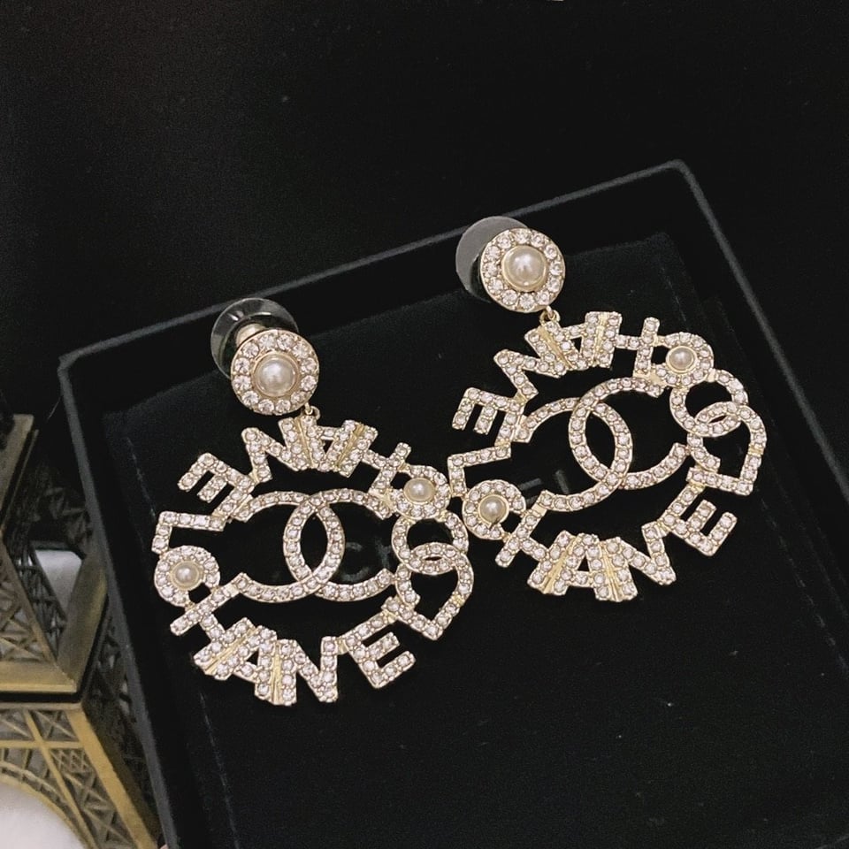 Chanel Pearl Caged Cc Drop Earrings Gold view 4