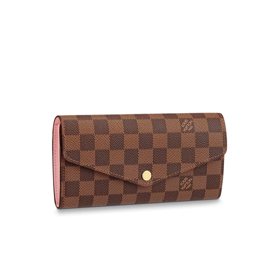 Louis Vuitton Damier Ebene Sarah Wallet Pink