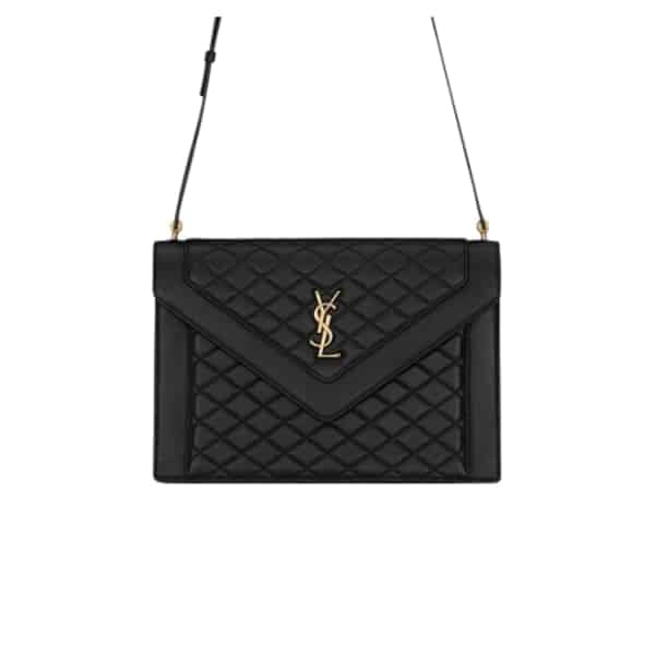 Saint Laurent Gaby Satchel In Quilted Black Gold 26Cm