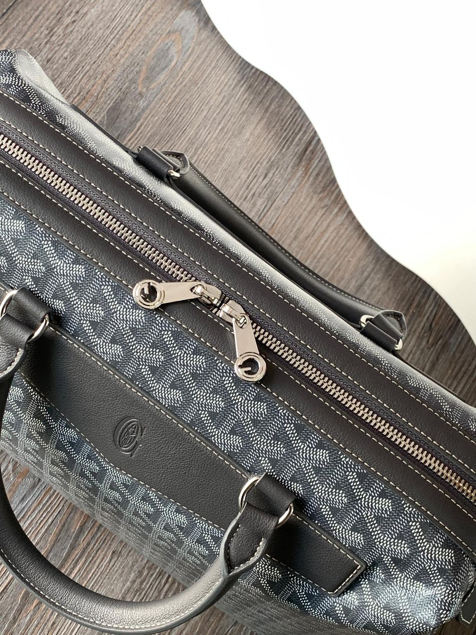 Goyard Cisalpin Document Case 39cm Gray Goyardine Canvas And Calfskin view 10