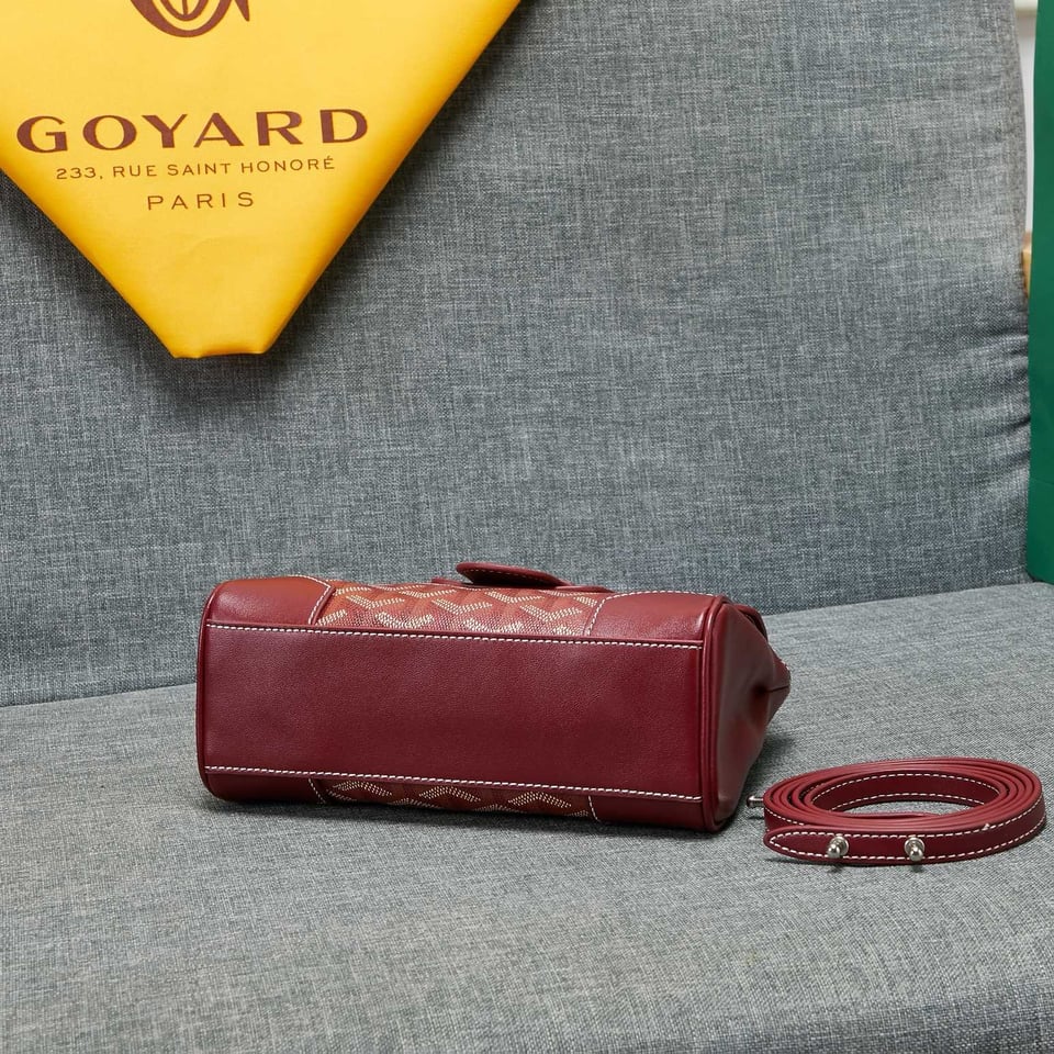 Goyard Saigon Souple Mini Bag Burgundy Canvas 20cm view 7