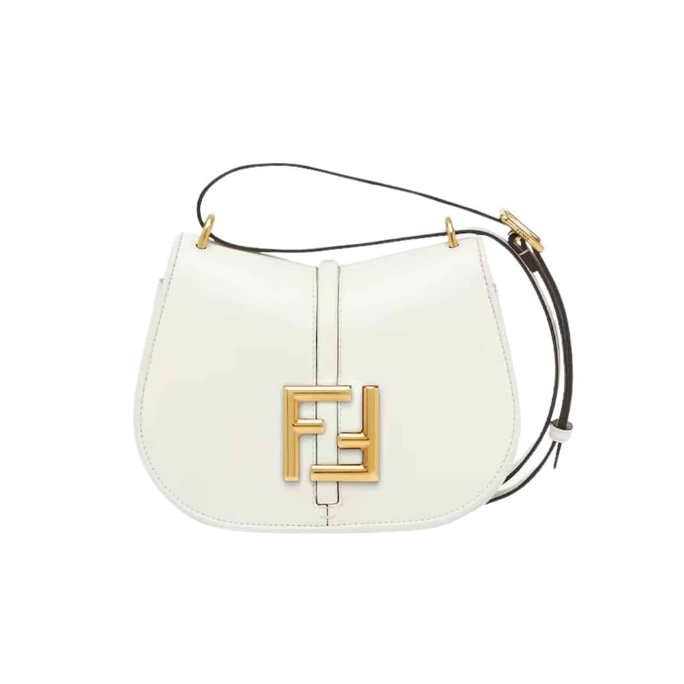 Fendi C’Mon Mini White Leather Bag 20Cm 8Bs082Aq0Lf1550 view 2