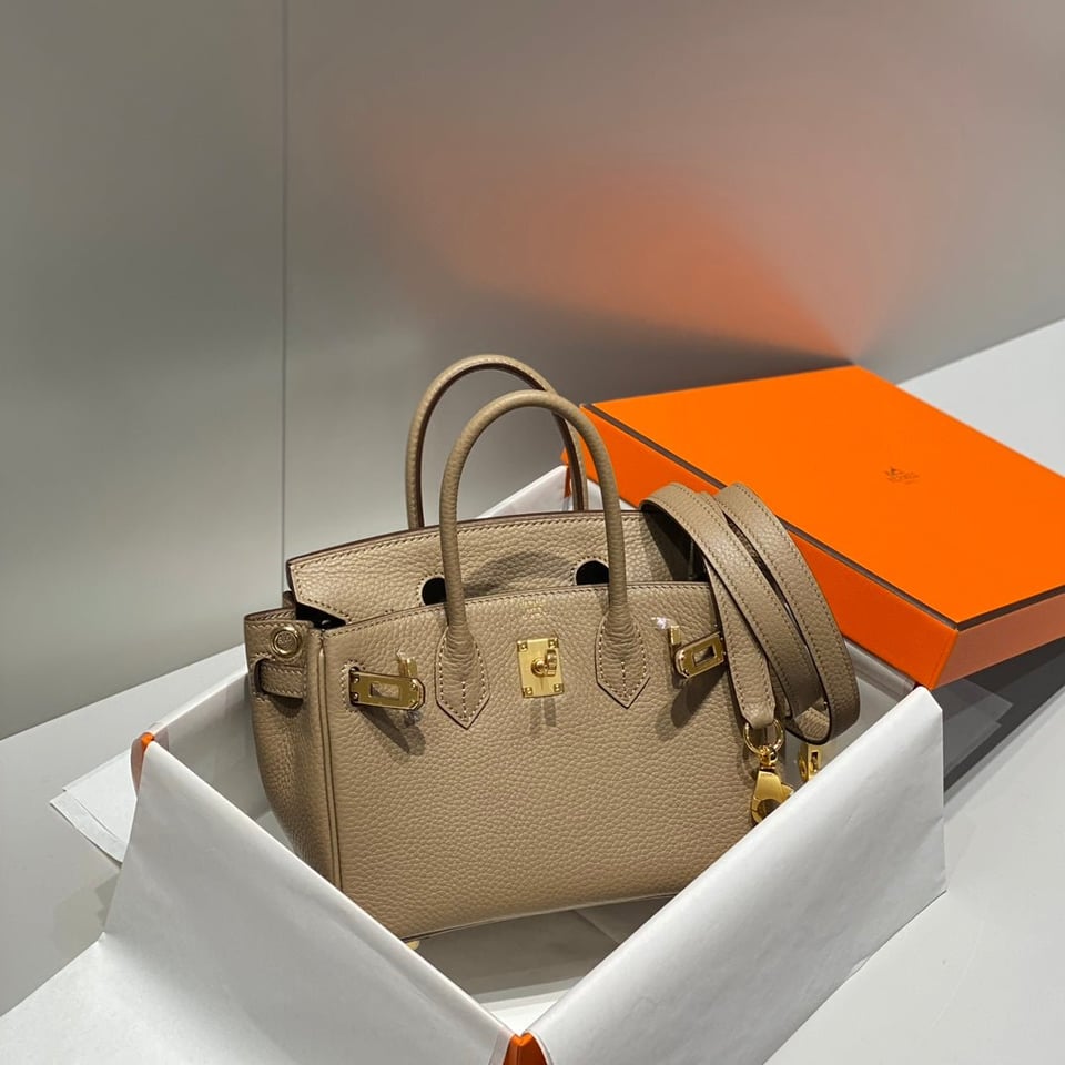 Hermes Birkin 20Cm Gris Tourterelle Togo Leather Gold Hardware view 6