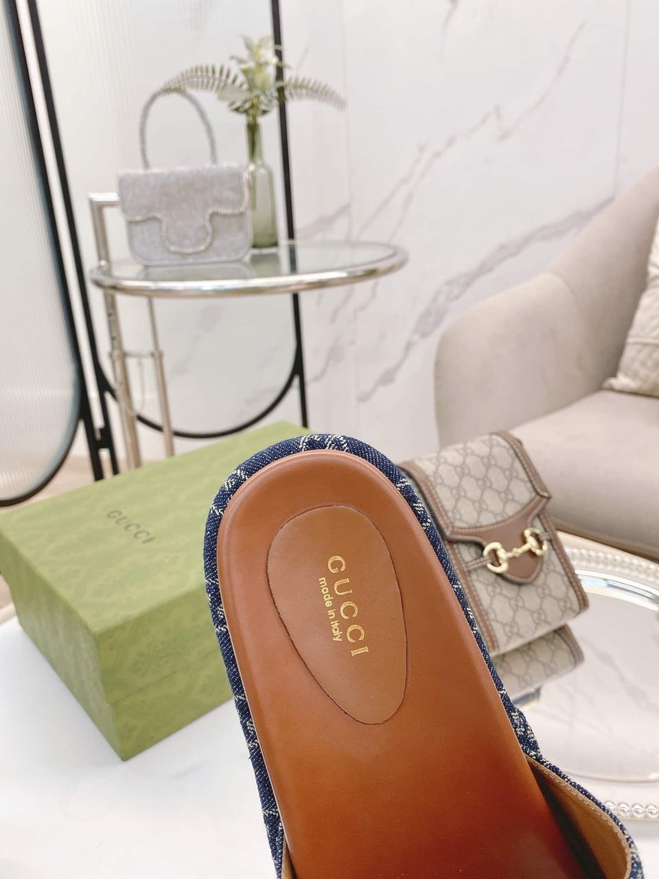 Gucci Women’S Platform Slide Sandal Blue ?623212 2Kq00 4402 view 11
