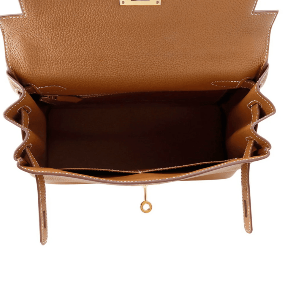 Hermes Kelly 28 Bag In Gold Togo Leather For Women 28cm/11in view 4
