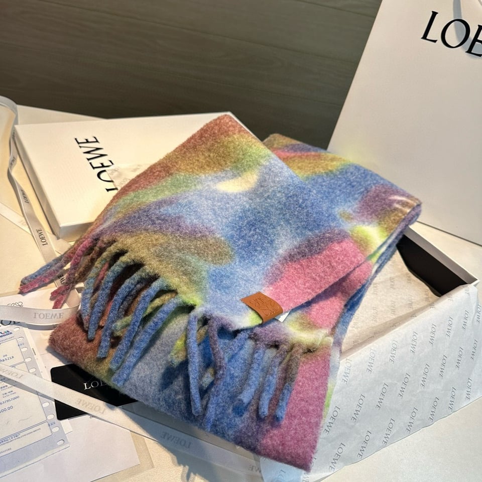 Loewe Mohair Scarf Tie-Dye Multicolor For Women 185cm view 4