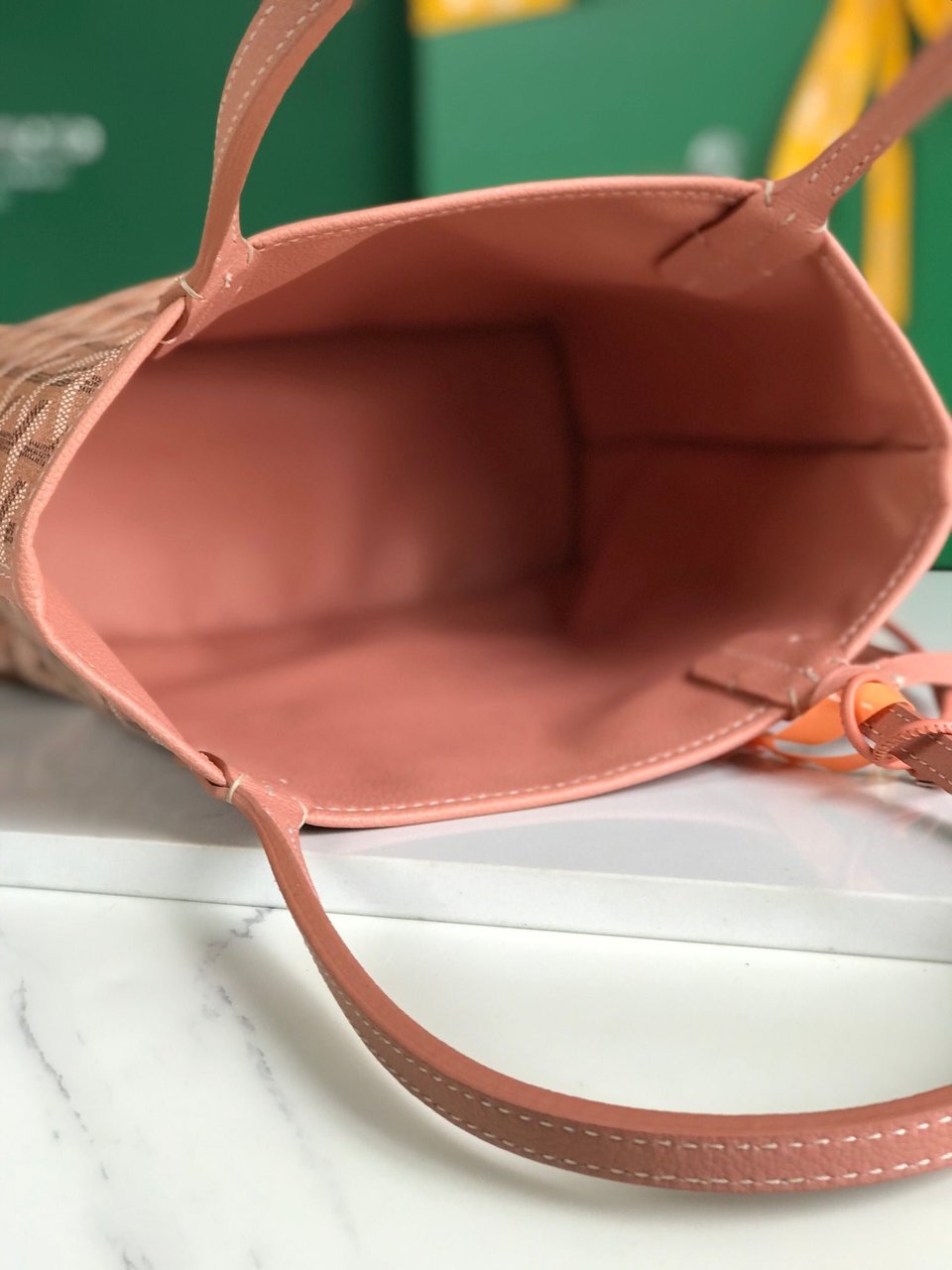 Goyard Anjou Mini Bag 20cm Manhattan Pink Calfskin And Goyardine Canvas view 3