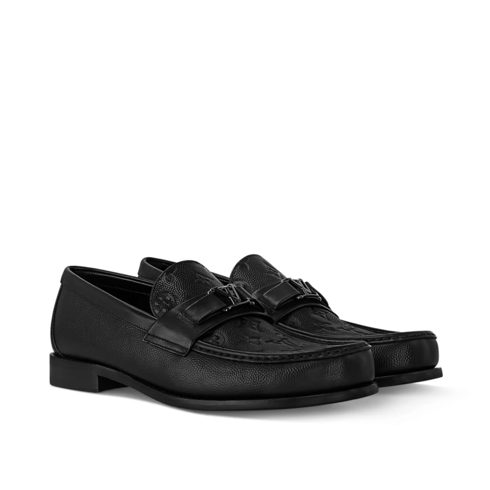 LV Major Loafer Black Monogram Calfskin Leather Shoes For Men view 2