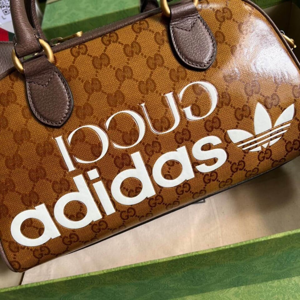 adidas x Gucci Mini Duffle Bag in GG Crystal Canvas view 10