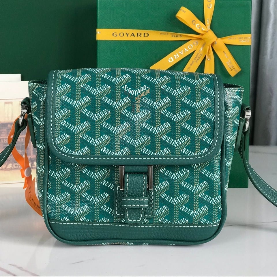 Goyard Grand Bleu 16 Cm Green Goyardine Canvas And Lambskin view 2