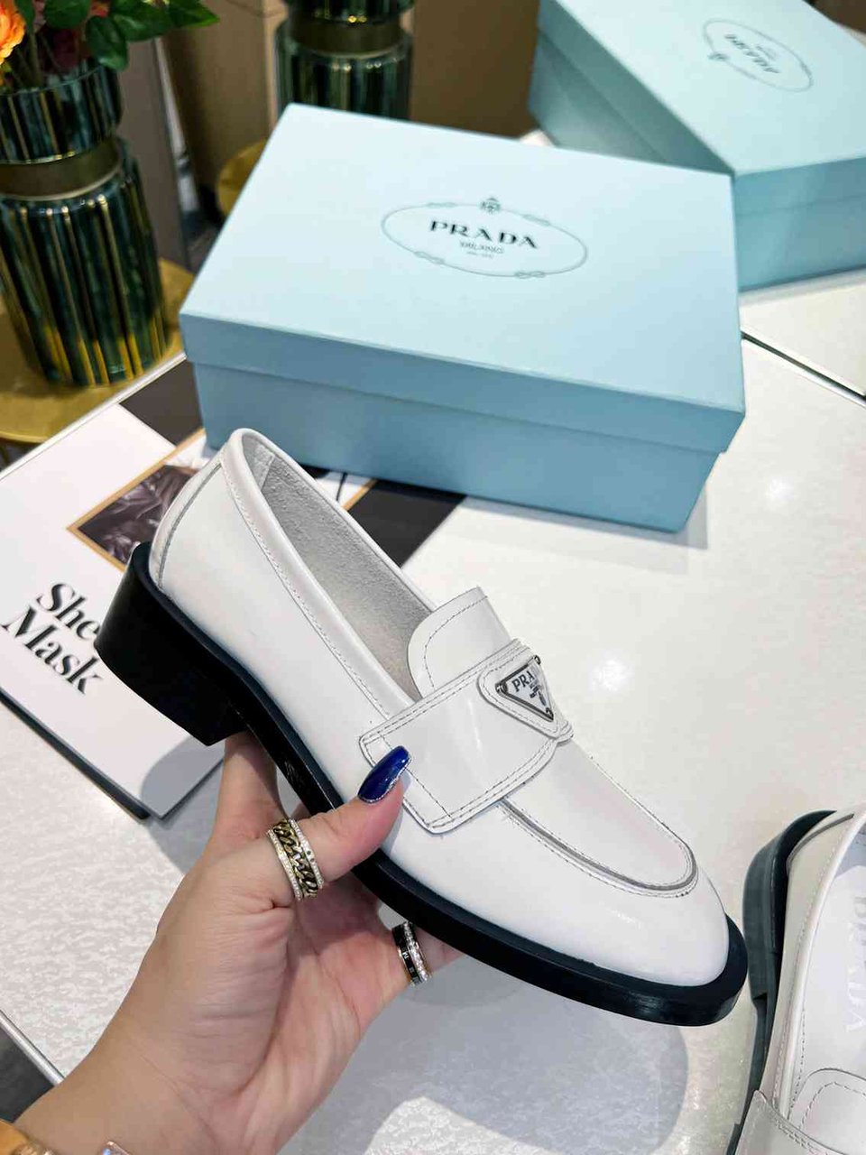 Prada Patent Leather Loafers White 1D902M069F0009F025 view 8