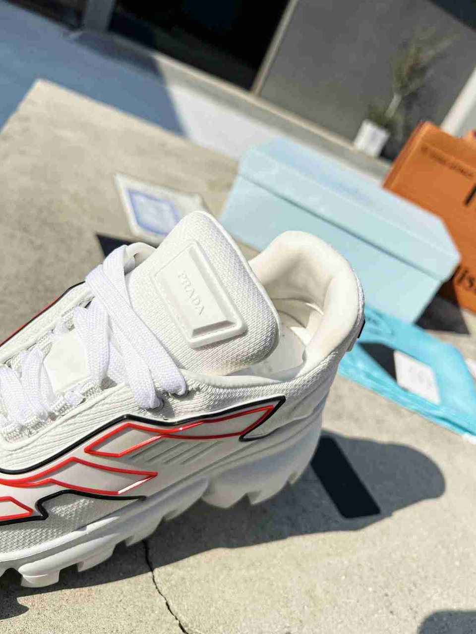 Prada Cloudbust Thunder Sneakers With White And Red 2Eg2933Lgnf0009 view 8
