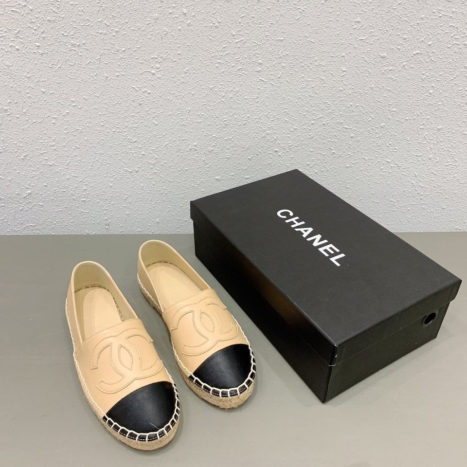 Chanel Cc Espadrilles Slip On Sheepskin Beige Black G29762 X01000 C0204 view 11