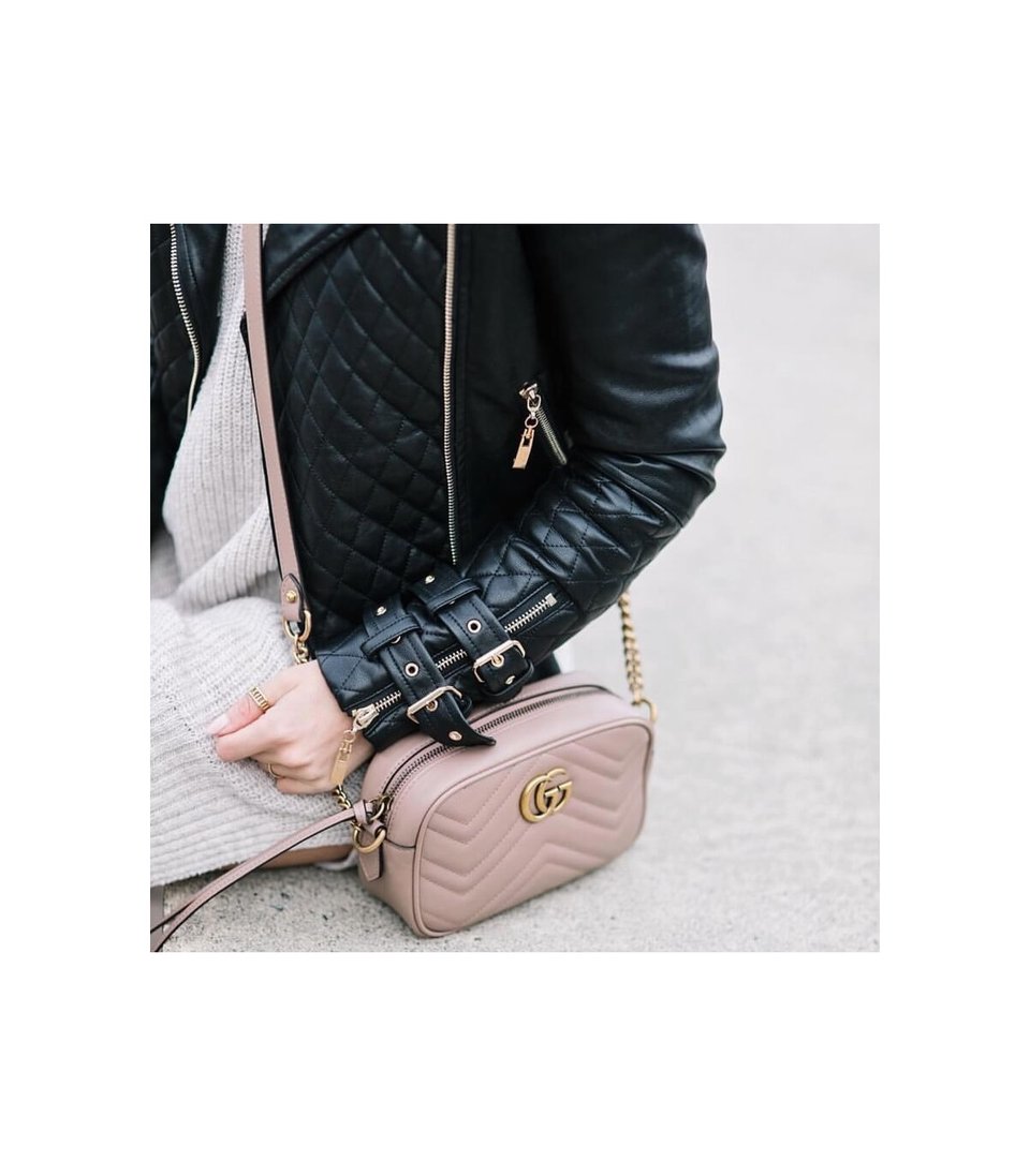 Gucci GG Marmont Matelasse Mini Bag Nude Pink view 3