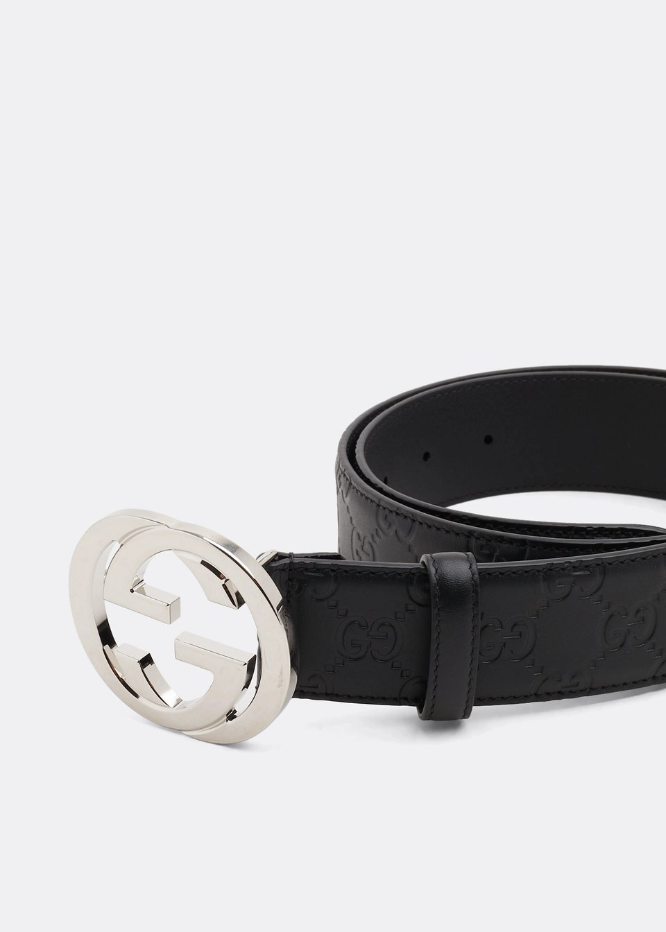 Gucci Belt With Interlocking G Buckle Black Gucci Signature Leather ‎411924 CWC1N 1000 view 5