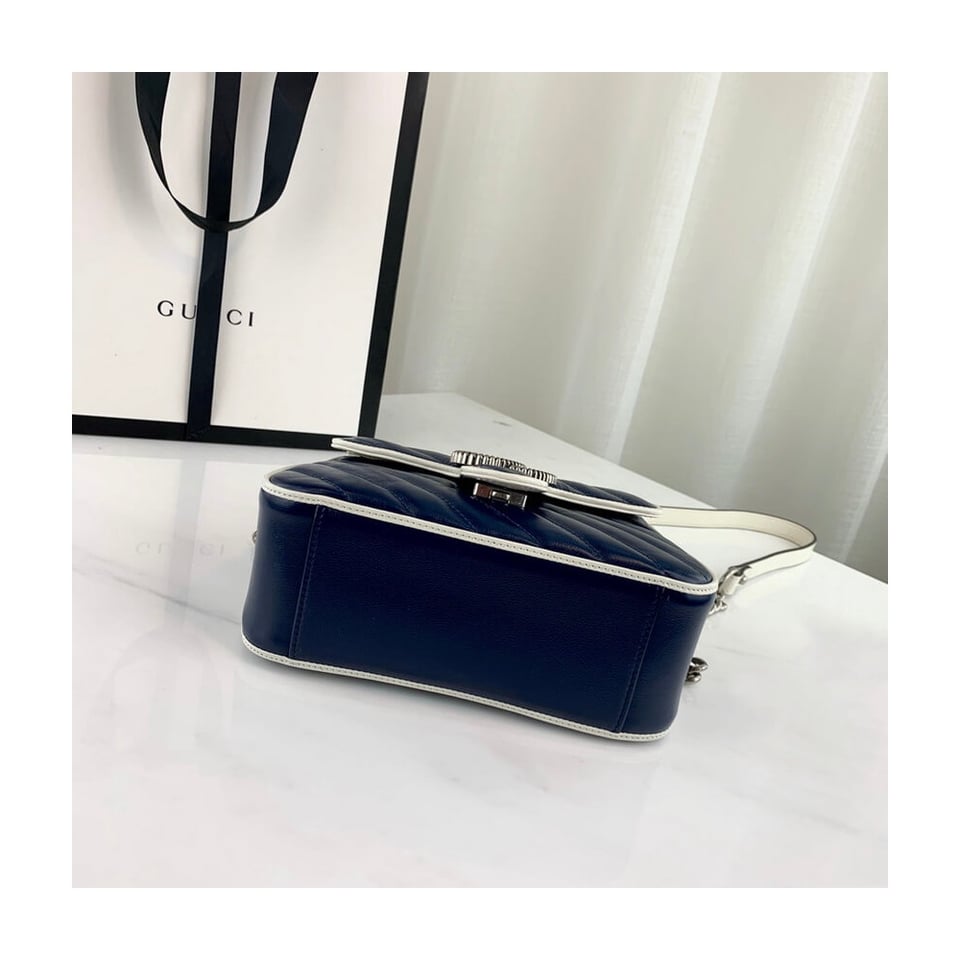 Gucci GG Marmont Mini Top Handle Bag Blue view 8