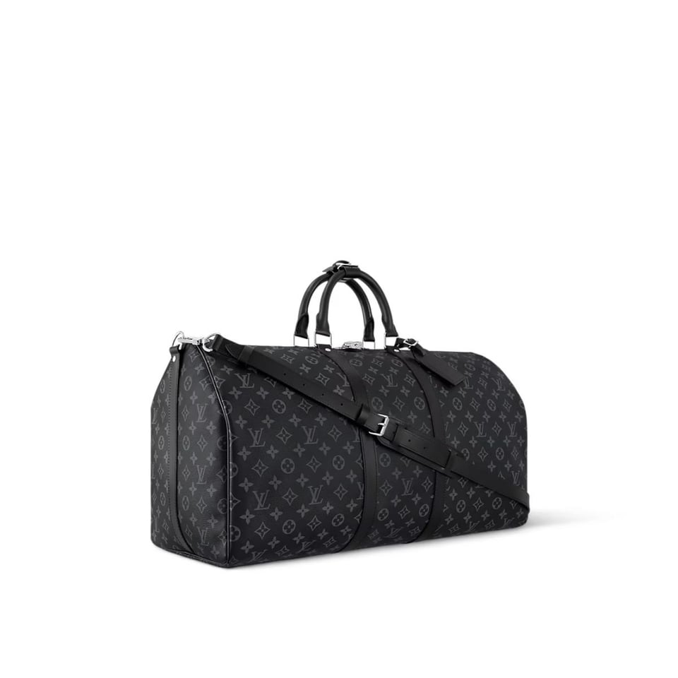 Louis Vuitton Keepall Bandouliere 55 Monogram Eclipse Canvas Travel Bag for Men 55cm/21.7in M40605 view 6