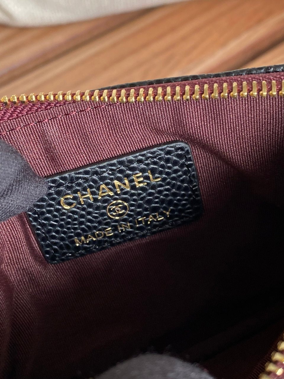 Chanel Zipped Wallet 15 Black Caviar Gold Hardware view 10