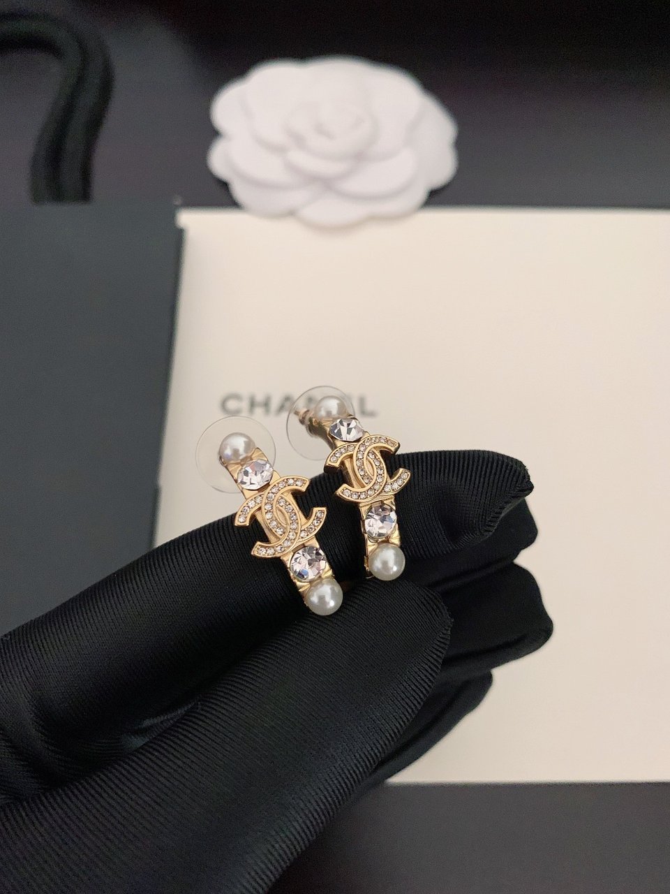 Chanel Hoop Earrings view 5
