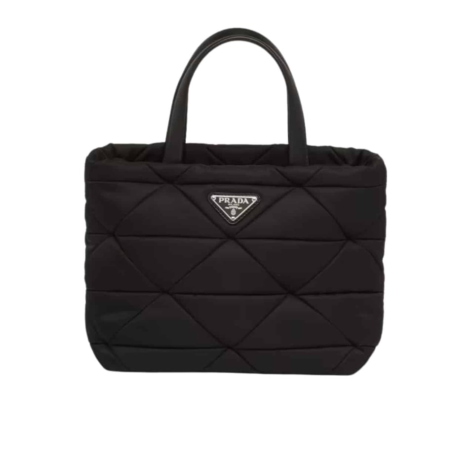 Prada Re Nylon Padded Tote Bag Black 23Cm view 2