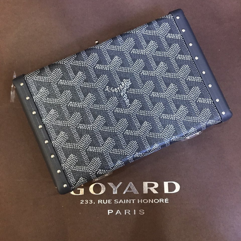 Goyard Minaudiere Trunk Bag 17Cm Grey Canvas view 4