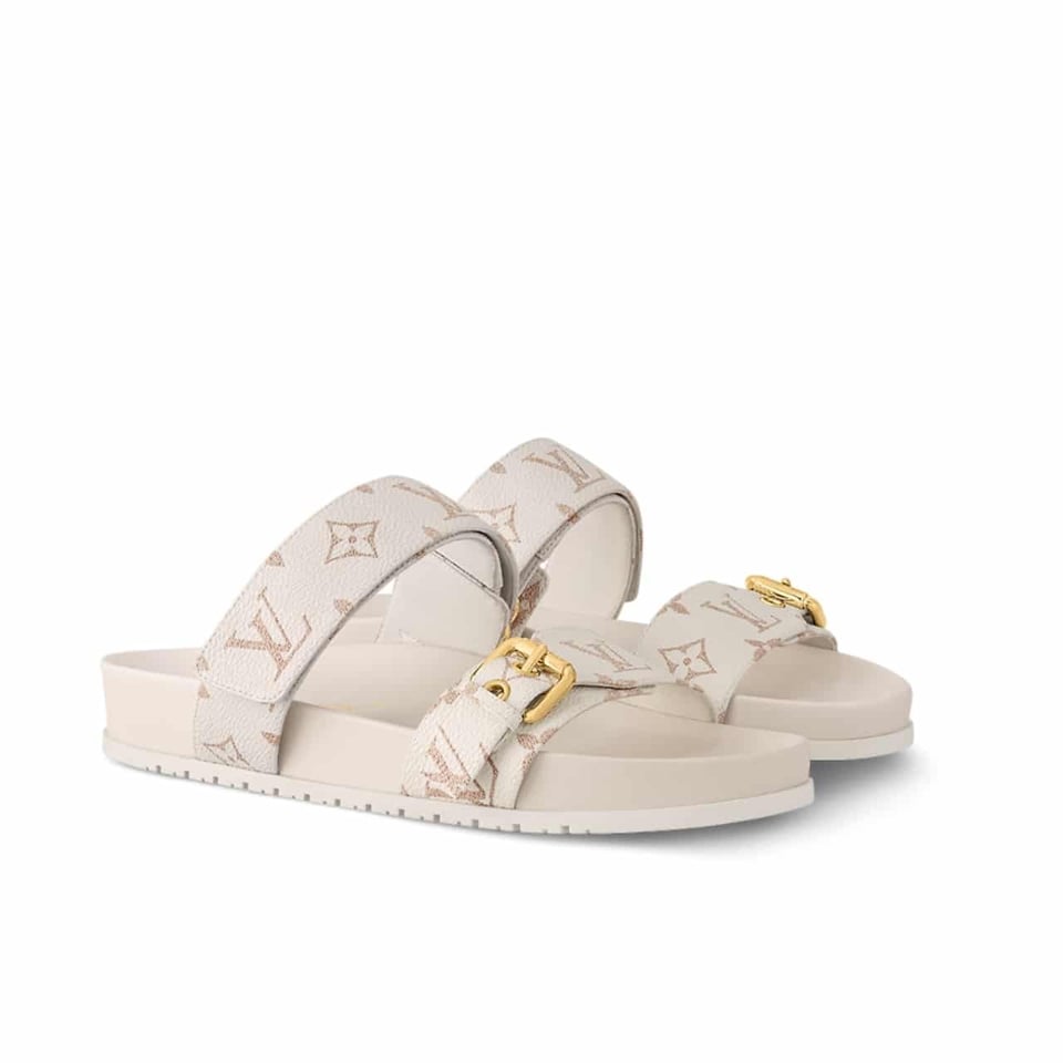 Louis Vuitton Bom Dia Flat Comfort Mule White view 2