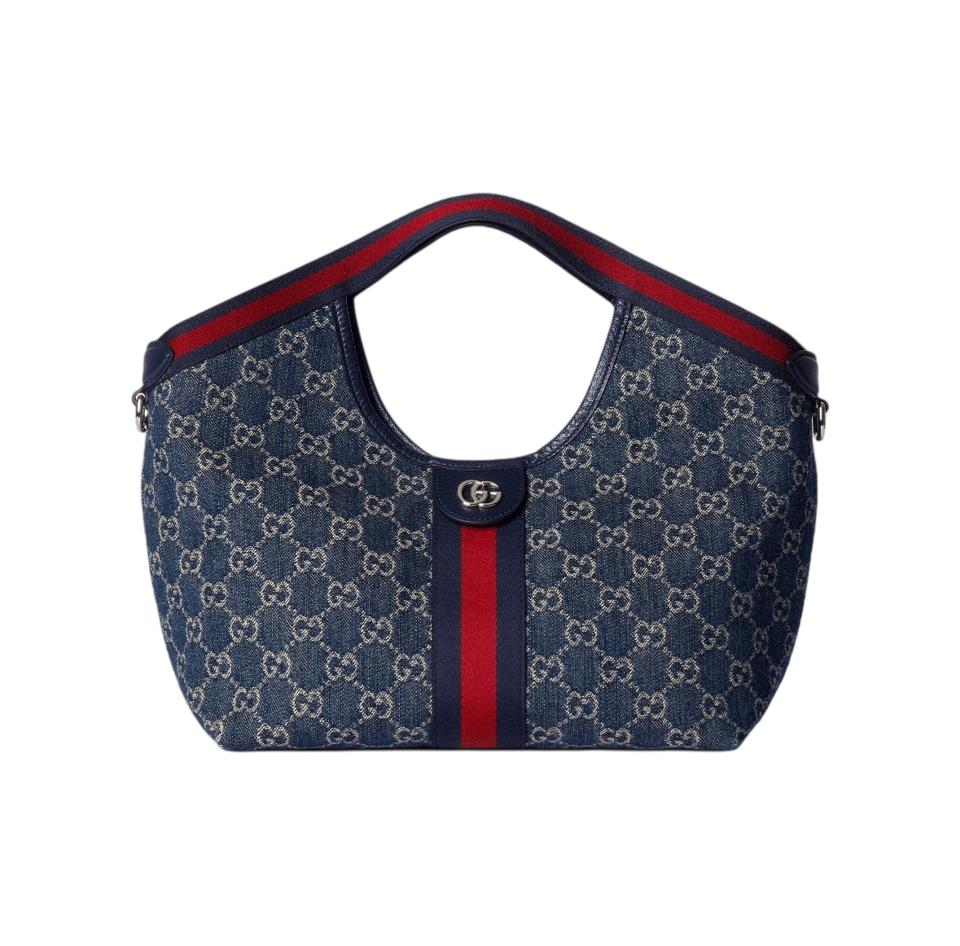 Gucci Giglio GG Denim Tote Bag 25cm/9.8in