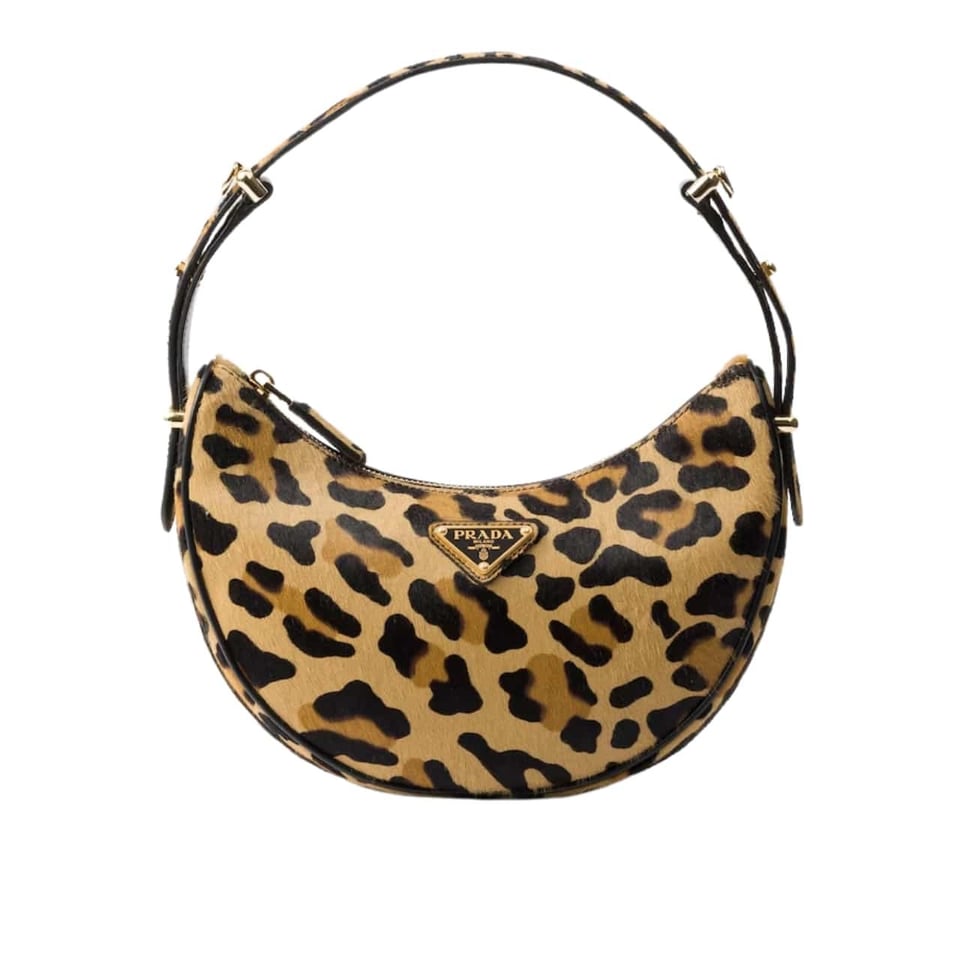 Prada Arqué Printed Leather Shoulder Bag Honey 22Cm view 2