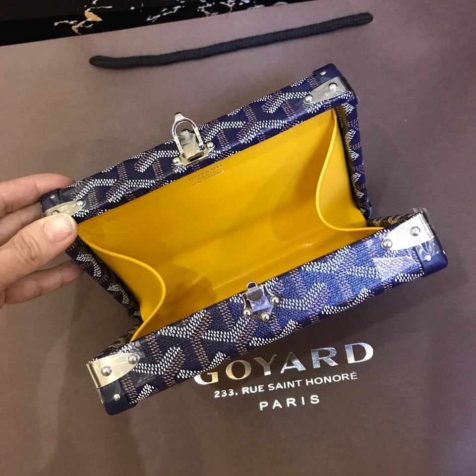 Goyard Minaudiere Trunk Bag 17Cm Navy Blue Canvas view 9