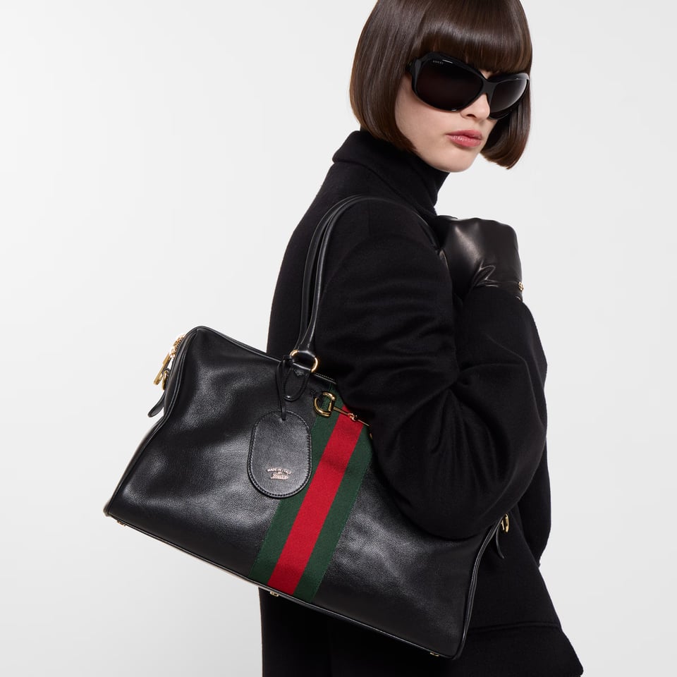 Gucci Borsetto Large Boston Bag Black 38.5cm/15.2in view 2