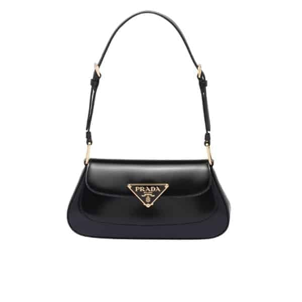 Prada Brushed Leather Bag Black 27Cm view 2
