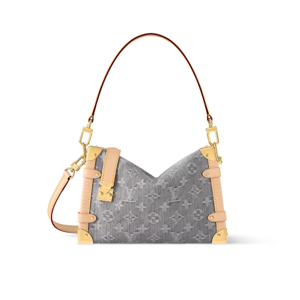 Louis Vuitton Grey Monogram Denim Side Trunk MM M13285 23.5cm/ 9.3in view 2