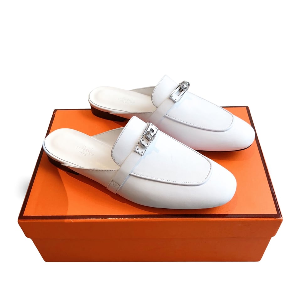 Hermes Oz Mule White view 2