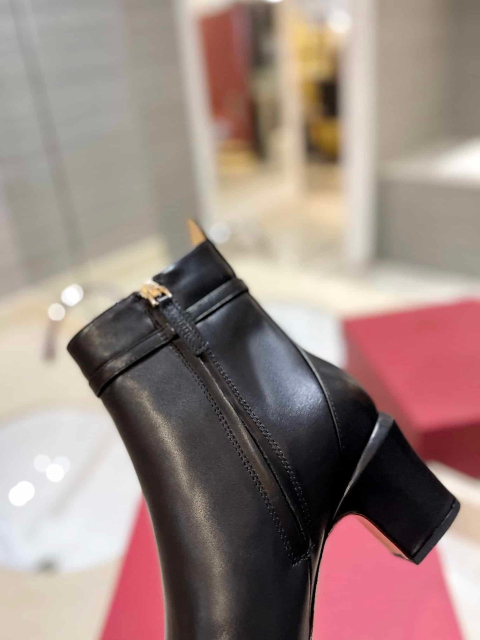 Valentino Garavani Tan Go Ankle Boot In Calfskin Leather Black 3W2S0Gz2Atz 0No view 6