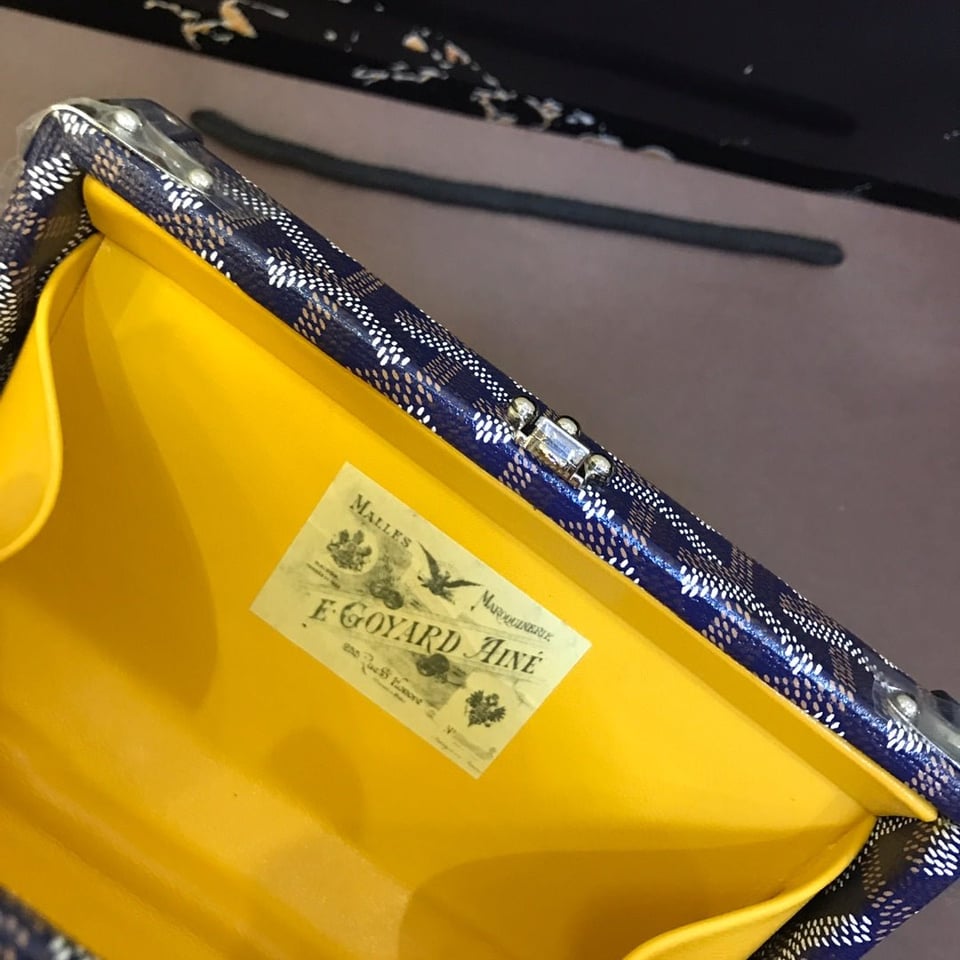Goyard Minaudiere Trunk Bag 17Cm Navy Blue Canvas view 10