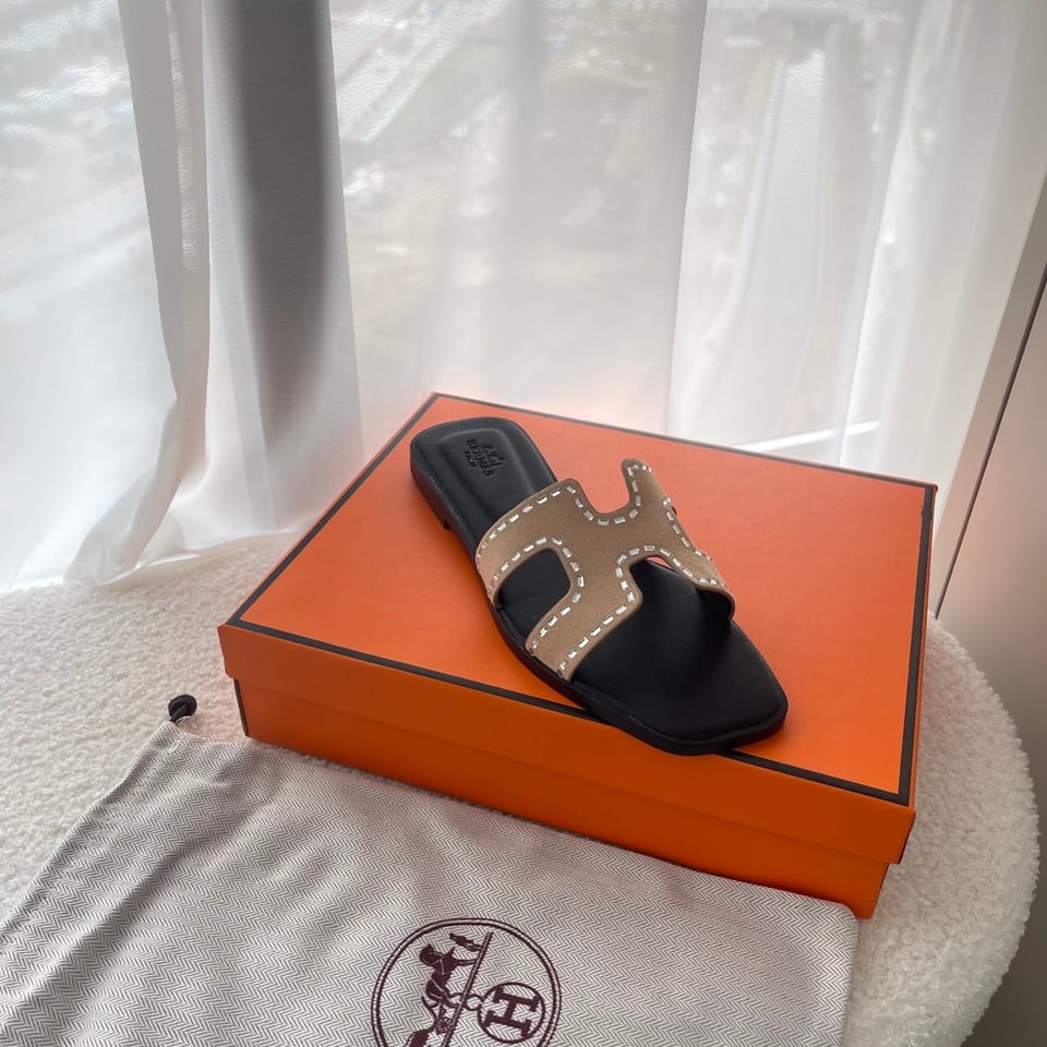 Hermes Oran Sandal Brown And Black view 5